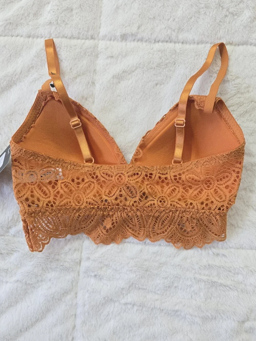 NWT Fredericks Of Hollywood Haley All Over Lace Bralette in Desert Sun Size M
